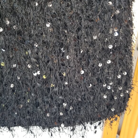 Zara Black Sequined Bustier Top Strapless Button Front Stretch Size Medium - Picture 14 of 14